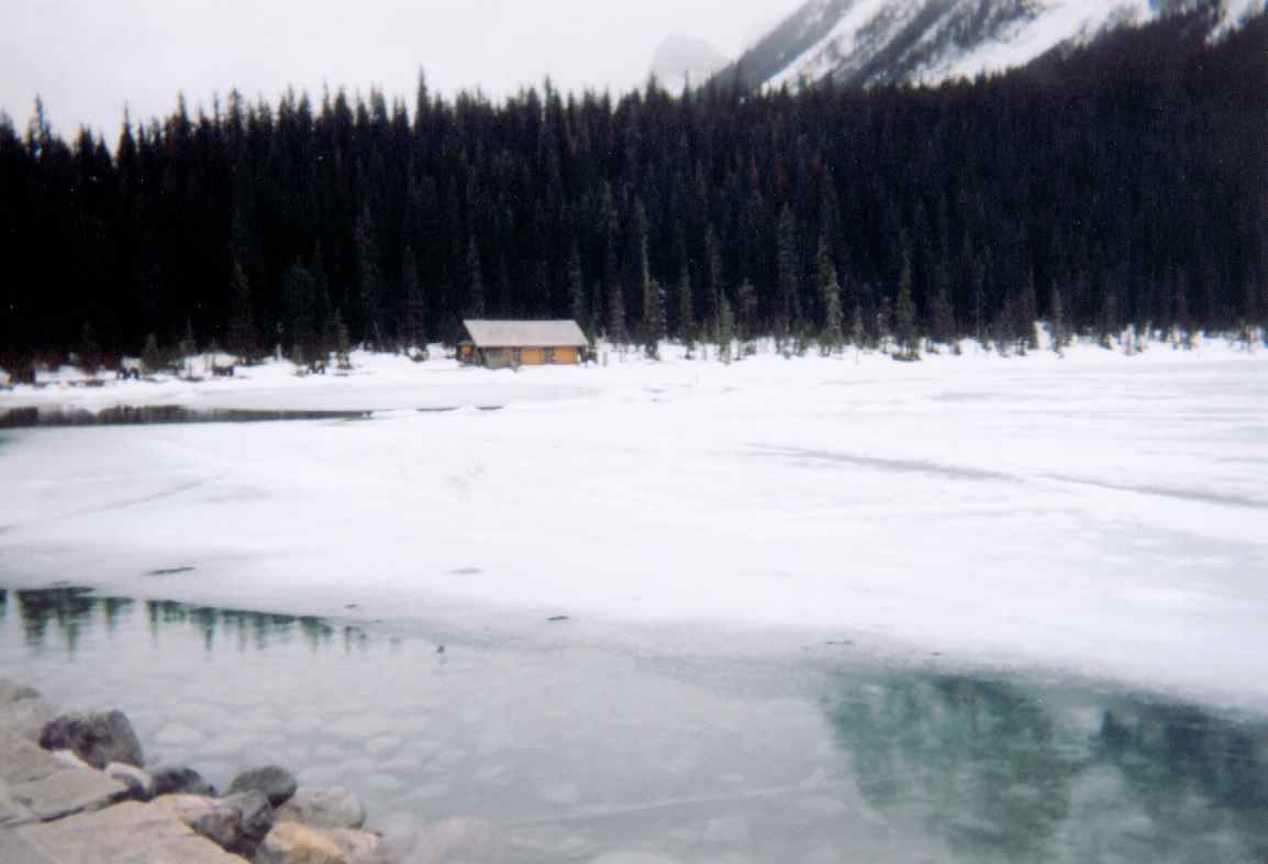 Partially frozen Lake Louise